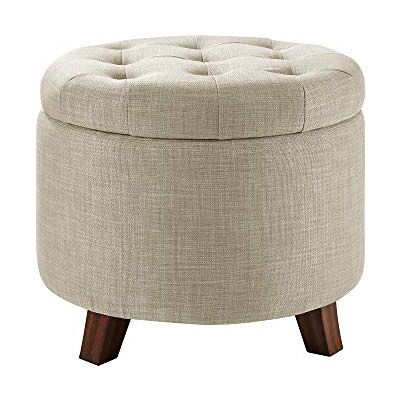 Amazon Polsterhocker, rund, gepolstert und getuftet, mit Stauraum, für Eingangsbereich, Flur, Wohnzimmer, Leinen, Beige, 50.8 x 43.2 x 50.8 cm Amazon Polsterhocker, rund, gepolstert und getuftet, mit Stauraum, für Eingangsbereich, Flur, Wohnzimmer, Leinen, Beige, 50.8 x 43.2 x 50.8 cm