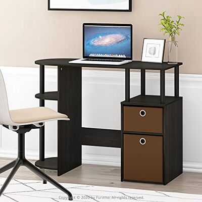 Furinno Jaya 97,5 cm breiter Gaming-Schreibtisch mit Schubladen, Computertisch mit seitlicher Ablage, Bürotisch für Arbeitszimmer, Heimbüro, Schlafzimmer, Wohnheim, Arbeitszimmer, schwarzer Espresso Furinno Jaya 97,5 cm breiter Gaming-Schreibtisch mit Schubladen, Computertisch mit seitlicher Ablage, Bürotisch für Arbeitszimmer, Heimbüro, Schlafzimmer, Wohnheim, Arbeitszimmer, schwarzer Espresso