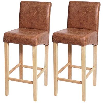 Mendler 2er-Set Barhocker HWC-C33 Wildlederimitat, helle Beine, Textil Barstuhl, Tresenhocker, Holz Mendler 2er-Set Barhocker HWC-C33 Wildlederimitat, helle Beine, Textil Barstuhl, Tresenhocker, Holz