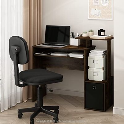 Furinno ECON 101,6 cm Gaming-Schreibtisch mit Tastaturablage, Amber Oak Computertisch mit Seitenablagen und Aufbewahrungsbox, Schreibtisch, für Homeoffice, Studentenzimmer Furinno ECON 101,6 cm Gaming-Schreibtisch mit Tastaturablage, Amber Oak Computertisch mit Seitenablagen und Aufbewahrungsbox, Schreibtisch, für Homeoffice, Studentenzimmer