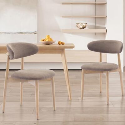 COLAMY Esszimmerstühle 2er Set, Stühle Esszimmer mit Rückenlehne, Moderne Küchenstühle Gepolstert, Stoff Dining Chairs mit Back, für Esszimmer, Küche, Restaurant, Holzbein in Naturholzfarbe, Kamel COLAMY Esszimmerstühle 2er Set, Stühle Esszimmer mit Rückenlehne, Moderne Küchenstühle Gepolstert, Stoff Dining Chairs mit Back, für Esszimmer, Küche, Restaurant, Holzbein in Naturholzfarbe, Kamel