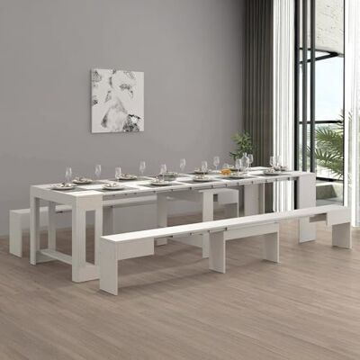DMORA - Eric - Weiß - 66x25x45 cm - Esstisch-Set DMORA - Eric - Weiß - 66x25x45 cm - Esstisch-Set