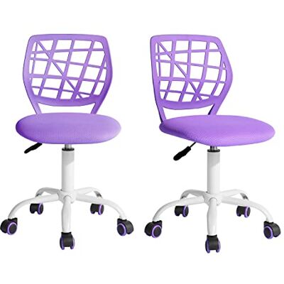 FurnitureR 2 Stück farbenfroher Stuhl, Computersitz, modern und verstellbar, Armlehne und Drehgelenk, Schreibtisch für Kinder, Arbeitszimmer, Arbeitsstuhl, Violett, Metall, Violett, 38,5 cm x 40 cm x FurnitureR 2 Stück farbenfroher Stuhl, Computersitz, modern und verstellbar, Armlehne und Drehgelenk, Schreibtisch für Kinder, Arbeitszimmer, Arbeitsstuhl, Violett, Metall, Violett, 38,5 cm x 40 cm x