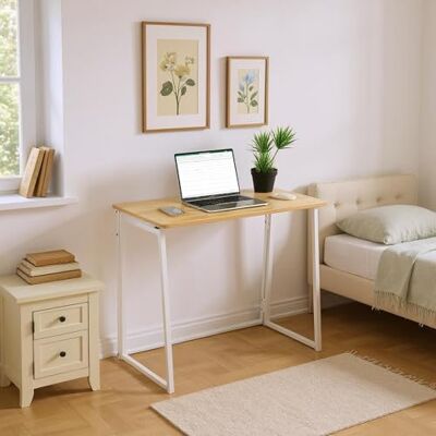 FurnitureR Klappbarer Tisch zum Zeichnen/Schreibtisch, Holzplatte und Metallrahmen, leicht zu verstauen und zu transportieren, perfekt für Künstler, kreative Schüler, Oak, 80 x 40 x 74 cm FurnitureR Klappbarer Tisch zum Zeichnen/Schreibtisch, Holzplatte und Metallrahmen, leicht zu verstauen und zu transportieren, perfekt für Künstler, kreative Schüler, Oak, 80 x 40 x 74 cm