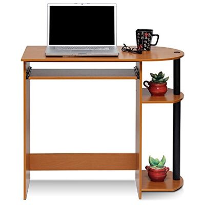 Furinno Simplistic 80 cm breiter Gaming-Schreibtisch, helle Kirsche Computertisch mit abgerundeten Kanten, Schreibtisch für Homeoffice, Schlafzimmer Furinno Simplistic 80 cm breiter Gaming-Schreibtisch, helle Kirsche Computertisch mit abgerundeten Kanten, Schreibtisch für Homeoffice, Schlafzimmer