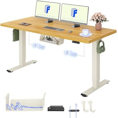 FlexiSpot Höhenverstellbarer Schreibtisch elektrisch, Doppelmotor 160x80 cm 25 mm einteilige Tischplatte, Kabelmanagement & Memory-Funktion,ergonomischer Büro-&Computertisch,elektrisch höhenverstellbar FlexiSpot Höhenverstellbarer Schreibtisch elektrisch, Doppelmotor 160x80 cm 25 mm einteilige Tischplatte, Kabelmanagement & Memory-Funktion,ergonomischer Büro-&Computertisch,elektrisch höhenverstellbar