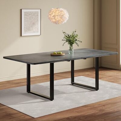 Merax Ausziehbarer Esstisch,Esstisch für 6–10 Personen, rechteckiger Küchentisch mit Metallbeinen, Stabiler Verlängerungstisch für Esszimmer & Küche, grau,140–180–220x90 cm Merax Ausziehbarer Esstisch,Esstisch für 6–10 Personen, rechteckiger Küchentisch mit Metallbeinen, Stabiler Verlängerungstisch für Esszimmer & Küche, grau,140–180–220x90 cm