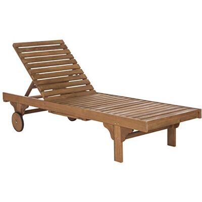 Newport - Naturel/Marine 70x200x35 - Dunkles Naturholz - Holz - Liegestuhl Newport - Naturel/Marine 70x200x35 - Dunkles Naturholz - Holz - Liegestuhl