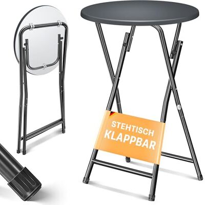 KESSER ® Stehtisch Bistrotisch mit PVC-Platte Wetterbeständiger Klapptisch 60cm / 110cm Partytisch Tisch rutschfest In- & Outdoor Hochzeit Empfangstisch 4 Standfüße pulverbeschichtet KESSER ® Stehtisch Bistrotisch mit PVC-Platte Wetterbeständiger Klapptisch 60cm / 110cm Partytisch Tisch rutschfest In- & Outdoor Hochzeit Empfangstisch 4 Standfüße pulverbeschichtet