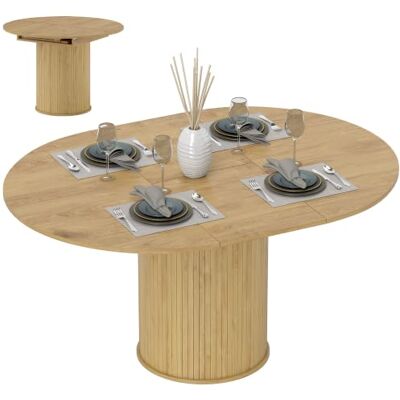 HOMCOM Ausziehbarer Esstisch für 6-8 Personen 110-150x75 cm Naturholz Küchentisch, für kleine Räume, Landhausstil. HOMCOM Ausziehbarer Esstisch für 6-8 Personen 110-150x75 cm Naturholz Küchentisch, für kleine Räume, Landhausstil.