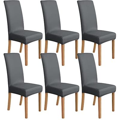 Amazon Stretch-Schonbezug für Esszimmerstühle, 6 Stück, Dunkelgrau, einfarbig Amazon Stretch-Schonbezug für Esszimmerstühle, 6 Stück, Dunkelgrau, einfarbig