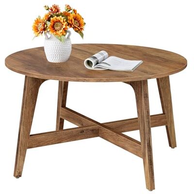 VASAGLE MAEZO Kollektion Couchtisch rund, 80 cm Wohnzimmertisch, konische Beine, geschwungene Form, einfache Montage, für Wohnzimmer, honigbraun LCT251KB02 VASAGLE MAEZO Kollektion Couchtisch rund, 80 cm Wohnzimmertisch, konische Beine, geschwungene Form, einfache Montage, für Wohnzimmer, honigbraun LCT251KB02