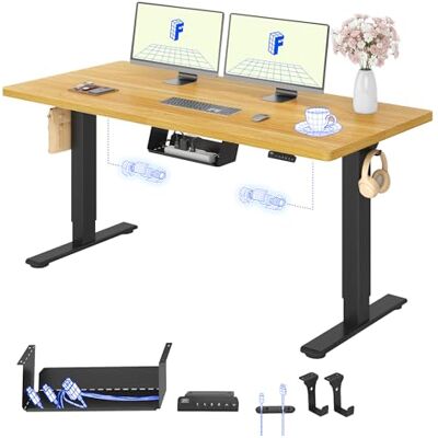 FlexiSpot Höhenverstellbarer Schreibtisch elektrisch, Doppelmotor 160x80 cm 25 mm einteilige Tischplatte, Kabelmanagement&Memory-Funktion, ergonomischer Büro-&Computertisch, elektrisch höhenverstellbar FlexiSpot Höhenverstellbarer Schreibtisch elektrisch, Doppelmotor 160x80 cm 25 mm einteilige Tischplatte, Kabelmanagement&Memory-Funktion, ergonomischer Büro-&Computertisch, elektrisch höhenverstellbar
