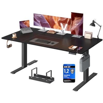 VASAGLE Höhenverstellbarer Schreibtisch, 180 x 80 cm, USB-C-Anschluss, Ablage für Steckdosenleiste, Stehtisch, Erinnerung bei langem Sitzen, 3 Speichertasten, für Büro, tintenschwarz LSD148BZ02 VASAGLE Höhenverstellbarer Schreibtisch, 180 x 80 cm, USB-C-Anschluss, Ablage für Steckdosenleiste, Stehtisch, Erinnerung bei langem Sitzen, 3 Speichertasten, für Büro, tintenschwarz LSD148BZ02