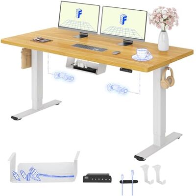 FlexiSpot Höhenverstellbarer Schreibtisch elektrisch, Doppelmotor 160x80 cm 25 mm einteilige Tischplatte, Kabelmanagement&Memory-Funktion, ergonomischer Büro-&Computertisch, elektrisch höhenverstellbar FlexiSpot Höhenverstellbarer Schreibtisch elektrisch, Doppelmotor 160x80 cm 25 mm einteilige Tischplatte, Kabelmanagement&Memory-Funktion, ergonomischer Büro-&Computertisch, elektrisch höhenverstellbar