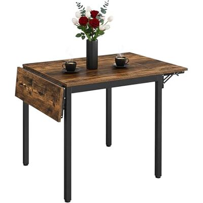 Relaxdays Esstisch klappbar, 2-4 Personen, HBT 76x120x78 cm, platzsparender Klapptisch, Küche, MDF, Eisen, braun/schwarz Relaxdays Esstisch klappbar, 2-4 Personen, HBT 76x120x78 cm, platzsparender Klapptisch, Küche, MDF, Eisen, braun/schwarz