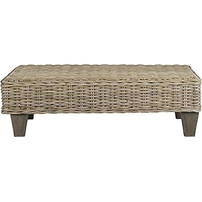 SAFAVIEH Sitzbank, Rattan, weißgewaschen Natur, 100 x 68 x 30.48 cm SAFAVIEH Sitzbank, Rattan, weißgewaschen Natur, 100 x 68 x 30.48 cm