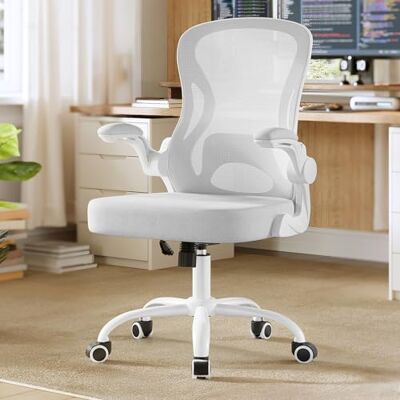 SONGMICS Bürostuhl ergonomisch, Drehstuhl mit Netzgewebe, Schreibtischstuhl mit Lendenstütze, Wippfunktion, klappbare Armlehnen, für Arbeitszimmer, Schlafzimmer, Taubengrau OBN042GD02 SONGMICS Bürostuhl ergonomisch, Drehstuhl mit Netzgewebe, Schreibtischstuhl mit Lendenstütze, Wippfunktion, klappbare Armlehnen, für Arbeitszimmer, Schlafzimmer, Taubengrau OBN042GD02