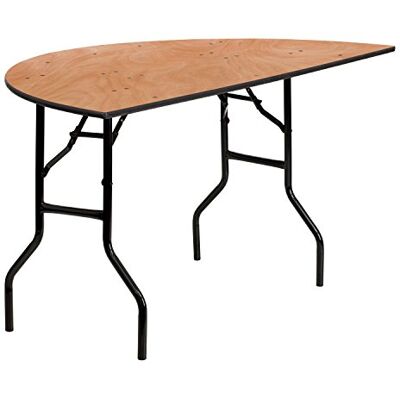 Flash Furniture Furman 1,52 m Halbrunder Allanlass-Holz-Klapptisch, zusammenklappbar, tragbar, halbrund, Banketttisch mit Holzplatte, Natur/Schwarz Flash Furniture Furman 1,52 m Halbrunder Allanlass-Holz-Klapptisch, zusammenklappbar, tragbar, halbrund, Banketttisch mit Holzplatte, Natur/Schwarz