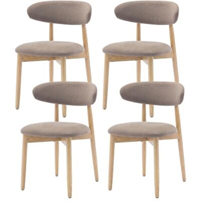 COLAMY Esszimmerstühle 4er Set, Stühle Esszimmer mit Rückenlehne, Moderne Küchenstühle Gepolstert, Stoff Dining Chairs mit Back, für Esszimmer, Küche, Restaurant, Holzbein in Naturholzfarbe, Kamel COLAMY Esszimmerstühle 4er Set, Stühle Esszimmer mit Rückenlehne, Moderne Küchenstühle Gepolstert, Stoff Dining Chairs mit Back, für Esszimmer, Küche, Restaurant, Holzbein in Naturholzfarbe, Kamel