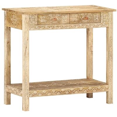 vidaXL Mangoholz Massiv Konsolentisch 2 Schubladen Konsole Beistelltisch Sideboard Flurtisch Ablagetisch Frisiertisch Wandtisch 80x35x74cm vidaXL Mangoholz Massiv Konsolentisch 2 Schubladen Konsole Beistelltisch Sideboard Flurtisch Ablagetisch Frisiertisch Wandtisch 80x35x74cm