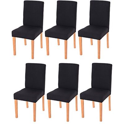 Mendler 6er-Set Stuhl Littau Textil, schwarz, helle Beine Küchenstuhl, Esszimmerstuhl Mendler 6er-Set Stuhl Littau Textil, schwarz, helle Beine Küchenstuhl, Esszimmerstuhl