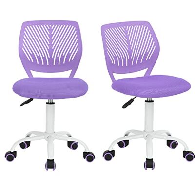 FurnitureR 2 Stück farbenfroher Stuhl, Computersitz, modern und verstellbar, Armlehne und Drehgelenk, Schreibtisch für Kinder, Arbeitszimmer, Arbeitsstuhl, Violett, Metall, Violett, 38,5 cm x 40 cm x FurnitureR 2 Stück farbenfroher Stuhl, Computersitz, modern und verstellbar, Armlehne und Drehgelenk, Schreibtisch für Kinder, Arbeitszimmer, Arbeitsstuhl, Violett, Metall, Violett, 38,5 cm x 40 cm x