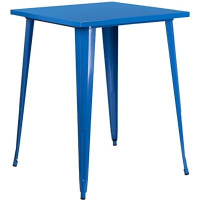 Flash Furniture Nolan Bar-Höhentisch aus Metall, für drinnen und draußen, 80 cm, quadratisch, Blau Flash Furniture Nolan Bar-Höhentisch aus Metall, für drinnen und draußen, 80 cm, quadratisch, Blau
