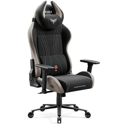 Diablo X-Horn 2.0 Gaming Stuhl Stoff ergonomisch Bürostuhl 3D Armlehnen Gaming Chair, Schreibtischstuhl mit Kopfstütze, Lendenkissen, Wippfunktion, Stoffbezug, Normal L, belastbar bis 150 kg Diablo X-Horn 2.0 Gaming Stuhl Stoff ergonomisch Bürostuhl 3D Armlehnen Gaming Chair, Schreibtischstuhl mit Kopfstütze, Lendenkissen, Wippfunktion, Stoffbezug, Normal L, belastbar bis 150 kg