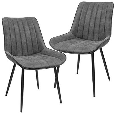 SONGMICS Esszimmerstuhl, Polsterstuhl mit Metallbeinen, 2er Set, bis 110 kg belastbar, Kunstlederbezug, für Esszimmer, Wohnzimmer, Arbeitszimmer, Schlafzimmer, grau LDC090G01 SONGMICS Esszimmerstuhl, Polsterstuhl mit Metallbeinen, 2er Set, bis 110 kg belastbar, Kunstlederbezug, für Esszimmer, Wohnzimmer, Arbeitszimmer, Schlafzimmer, grau LDC090G01