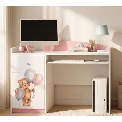 Happy Babies Rosa Kinderschreibtisch mit Schublade und Schrankfach, Schülerschreibtisch Hausaufgabentisch für Mädchen, Computertisch mit Motiv (Nr 95) Happy Babies Rosa Kinderschreibtisch mit Schublade und Schrankfach, Schülerschreibtisch Hausaufgabentisch für Mädchen, Computertisch mit Motiv (Nr 95)