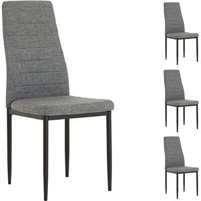 IDIMEX Esszimmerstuhl Nathalie im 4er Set, moderner Küchenstuhl mit Stoffbezug in grau, schöner Essstuhl Metallgestell in schwarz, bequemer Polsterstuhl IDIMEX Esszimmerstuhl Nathalie im 4er Set, moderner Küchenstuhl mit Stoffbezug in grau, schöner Essstuhl Metallgestell in schwarz, bequemer Polsterstuhl