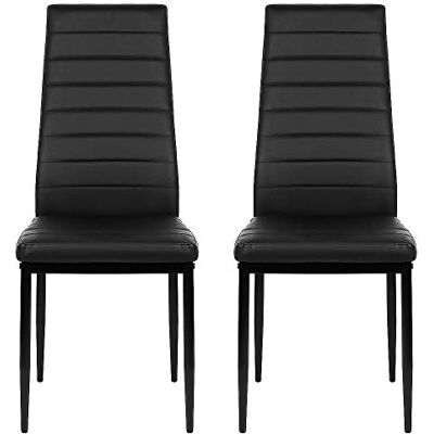 LANTUS Set mit 2 Stühlen Lauter Kunstleder Esszimmerstühle, gepolsterte Sitzfläche und Rückenlehne, Esszimmerstuhl-Set, SGS geprüft, 2 Stück (schwarz) LANTUS Set mit 2 Stühlen Lauter Kunstleder Esszimmerstühle, gepolsterte Sitzfläche und Rückenlehne, Esszimmerstuhl-Set, SGS geprüft, 2 Stück (schwarz)