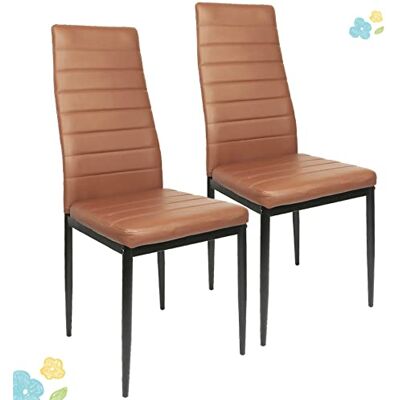 LANTUS Esszimmerstühle 2/4/6 Set Stuhl Küchenstuhl Wohnzimmerstühle Kunstleder Stühle,2 Stück (Braun) LANTUS Esszimmerstühle 2/4/6 Set Stuhl Küchenstuhl Wohnzimmerstühle Kunstleder Stühle,2 Stück (Braun)
