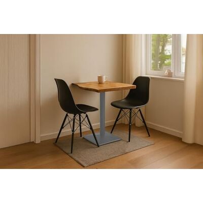 SAM Bistrotisch Iris 80x80 cm, Akazie Natur, Stempelfuß Silber Baumkantentisch massiv, Akazienholz naturfarben, echte Baumkante, Säulentisch/Esstisch aus Eisen SAM Bistrotisch Iris 80x80 cm, Akazie Natur, Stempelfuß Silber Baumkantentisch massiv, Akazienholz naturfarben, echte Baumkante, Säulentisch/Esstisch aus Eisen