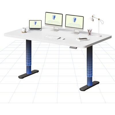 FlexiSpot Höhenverstellbarer Schreibtisch, runde Tischbeine, 160 × 80 cm Großzügige Arbeitsfläche mit 25-mm-Tischplatte aus einem Stück und Höhenverstellung mit 4 Memory-Positionen(Schwarz+Weiß) FlexiSpot Höhenverstellbarer Schreibtisch, runde Tischbeine, 160 × 80 cm Großzügige Arbeitsfläche mit 25-mm-Tischplatte aus einem Stück und Höhenverstellung mit 4 Memory-Positionen(Schwarz+Weiß)