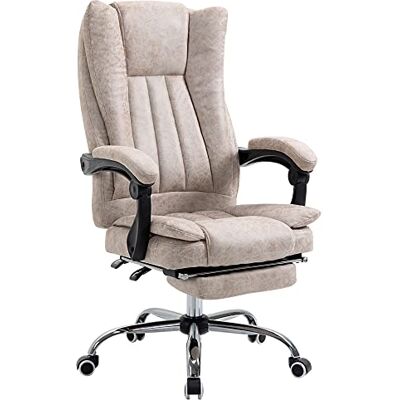 Vinsetto Bürostuhl Drehstuhl 63 x 71 x 110-118 cm Beige+Schwarz+Silber Mit Liegefunktion, Fußstütze, Bürosessel, Sitzhöhenverstellung, Schreibtischstuhl, Mikrofaser, Kunststoff, Metall, Nylon Vinsetto Bürostuhl Drehstuhl 63 x 71 x 110-118 cm Beige+Schwarz+Silber Mit Liegefunktion, Fußstütze, Bürosessel, Sitzhöhenverstellung, Schreibtischstuhl, Mikrofaser, Kunststoff, Metall, Nylon