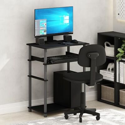 Furinno Home Office Computertisch, Schreibtisch mit Tastaturablage, Schwarz/Grau Furinno Home Office Computertisch, Schreibtisch mit Tastaturablage, Schwarz/Grau