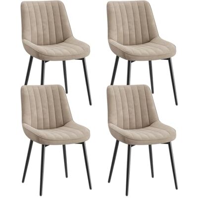 COLAMY Samt Esszimmerstühle 4er Set – Gepolsterte Stühle für Esszimmer & Küche mit Metallbeinen, Dickem Sitzpolster & Rutschfesten Füßen, Khaki COLAMY Samt Esszimmerstühle 4er Set – Gepolsterte Stühle für Esszimmer & Küche mit Metallbeinen, Dickem Sitzpolster & Rutschfesten Füßen, Khaki