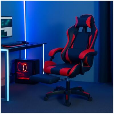 HTI living Ergonomischer Gaming Stuhl mit Fußstütze Racing-Design HTI living Ergonomischer Gaming Stuhl mit Fußstütze Racing-Design