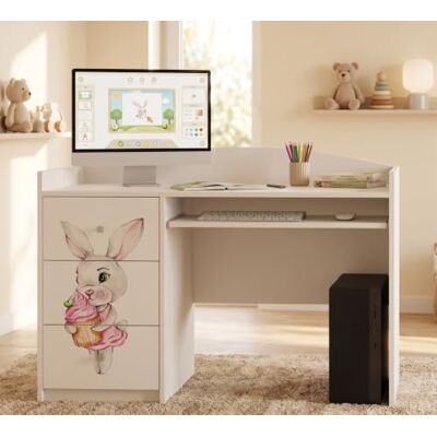 Happy Babies Weißer Kinderschreibtisch mit Schublade und Schrankfach, Schülerschreibtisch für Jungen & Mädchen, PC-Tisch Lerntisch mit Motiv (Nr 91) Happy Babies Weißer Kinderschreibtisch mit Schublade und Schrankfach, Schülerschreibtisch für Jungen & Mädchen, PC-Tisch Lerntisch mit Motiv (Nr 91)