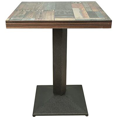 LANTUS Bartisch, industrieller Retro-Esstisch, Bistrotisch, quadratisch, Bistrotische aus Metall und Holz (60 * 60 * 75cm (Blumenboden)) LANTUS Bartisch, industrieller Retro-Esstisch, Bistrotisch, quadratisch, Bistrotische aus Metall und Holz (60 * 60 * 75cm (Blumenboden))