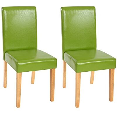 Mendler 2er-Set Stuhl Littau Kunstleder, grün, helle Beine Esszimmerstuhl, Küchenstuhl Mendler 2er-Set Stuhl Littau Kunstleder, grün, helle Beine Esszimmerstuhl, Küchenstuhl
