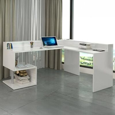 DMORA - Serafino - Weiß - 180x92.5x160 - Desk DMORA - Serafino - Weiß - 180x92.5x160 - Desk