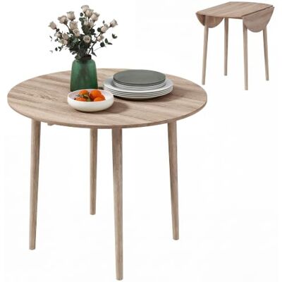 HOMCOM Klappbarer Esstisch für 4 Pers., runder Klapptisch, Modern, Natur Platz sparend, kleiner Küchentisch, Holzbeine, für Esszimmer HOMCOM Klappbarer Esstisch für 4 Pers., runder Klapptisch, Modern, Natur Platz sparend, kleiner Küchentisch, Holzbeine, für Esszimmer