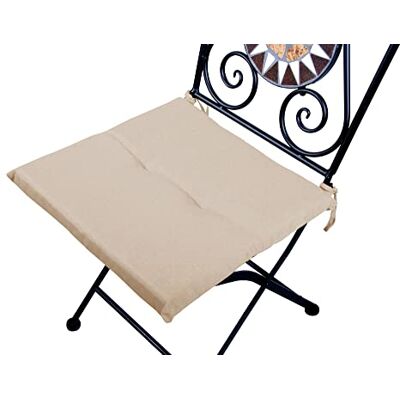 VERDELOOK Quadratisches schmutzabweisendes Kissen für Stuhl, mit Bändern für bequemes Sitzen, beige VERDELOOK Quadratisches schmutzabweisendes Kissen für Stuhl, mit Bändern für bequemes Sitzen, beige