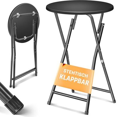 KESSER ® Stehtisch Bistrotisch mit PVC-Platte Wetterbeständiger Klapptisch 60cm / 110cm Partytisch Tisch rutschfest In- & Outdoor Hochzeit Empfangstisch 4 Standfüße pulverbeschichtet KESSER ® Stehtisch Bistrotisch mit PVC-Platte Wetterbeständiger Klapptisch 60cm / 110cm Partytisch Tisch rutschfest In- & Outdoor Hochzeit Empfangstisch 4 Standfüße pulverbeschichtet