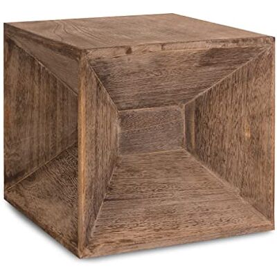 Homestyle4u Holzwürfel Hocker & Beistelltisch Vintage 40x40x38 cm Sitzhocker, Nachttisch oder Couchtisch – Grau-Braun Eiche Sägerau, dekorative Schnitzseiten, fertig montiert Homestyle4u Holzwürfel Hocker & Beistelltisch Vintage 40x40x38 cm Sitzhocker, Nachttisch oder Couchtisch – Grau-Braun Eiche Sägerau, dekorative Schnitzseiten, fertig montiert