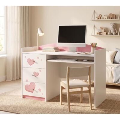 Happy Babies Rosa Kinderschreibtisch mit Schublade und Schrankfach, Schülerschreibtisch Hausaufgabentisch für Mädchen, Computertisch mit Motiv (Nr 16) Happy Babies Rosa Kinderschreibtisch mit Schublade und Schrankfach, Schülerschreibtisch Hausaufgabentisch für Mädchen, Computertisch mit Motiv (Nr 16)