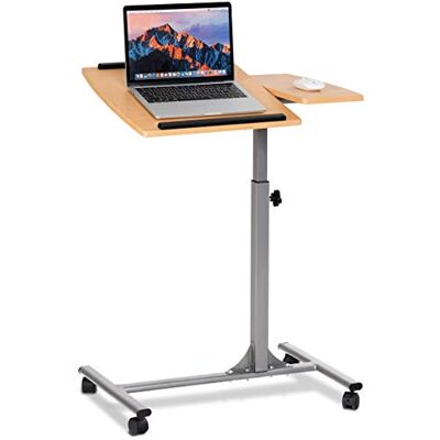 COSTWAY Laptoptisch höhenverstellbar und neigungsverstellbar, Pflegetisch mit Rollen, Notebooktisch Betttisch Krankenbett Beistelltisch Sofatisch für Bett Sofa, 64 x 45 x (71-93) cm (Natur) COSTWAY Laptoptisch höhenverstellbar und neigungsverstellbar, Pflegetisch mit Rollen, Notebooktisch Betttisch Krankenbett Beistelltisch Sofatisch für Bett Sofa, 64 x 45 x (71-93) cm (Natur)